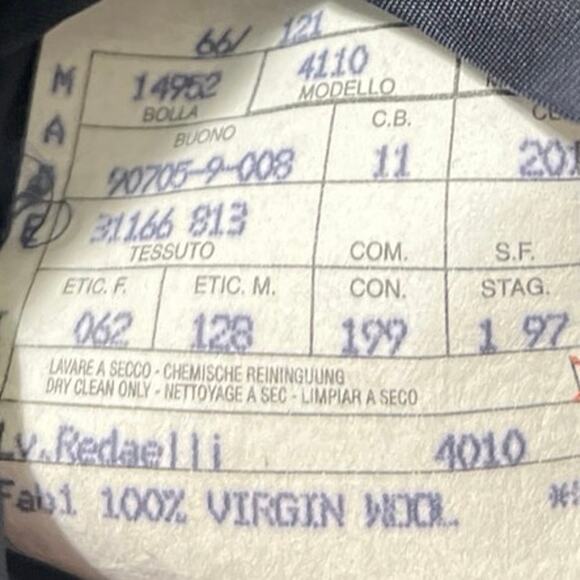 Redaelli Sartoriale 100% Wool Men's Gray Pinstriped Button Blazer Coat Jacket M - Picture 4 of 4